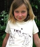 【キッズ】半袖Tシャツ「HORSE」白　(親子おそろい服)4T