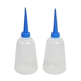 uxcell　スクイズボトル　アルコールボトル　容量275ML　保存機能　クリアホワイト　ブルー　プラスチック