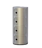 西秀家具店 コンポニビリ 4段 シルバー SV ミッドセンチュリー リプロダクト ラウンド ストレージ キャビネット アンナ・カステッリ・フェリーニ 北欧 ラック 収納 (501-131028-001)