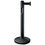 スガツネ工業 屋外用ベルトパーティション 支柱:ブラック ベルト:ブラック ベース:注水タイプ 80-5000-BK-BK