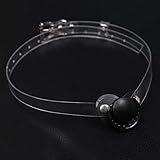 Emoi 口枷 よだれ 大人用 透明 シリコーンギャグ かわいい キャンディ色 猿ぐつわ smグッズ 女性 拘束 猿轡 smプレイ 拘束具 アダルトグッズ コスプレ 虜プレ ボンデージ さるぐつわ 透明PVCベルト 調整可能 ブラック