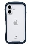 【Amazon.co.jp 限定】iFace Reflection iPhone 16 ケース クリア 強化ガラス (ネイビー)【エコPKG