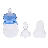 Baosity 160ML　2　in　1　赤ちゃん　シリコン　哺乳瓶　＆　シリコン　スクイズ　フィーダー　全4色 - 青