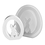 バニー型 固着防止シリコンイースターキャンドルフォーム 変形防止再利用可能なイースターウサギ樹脂型 DIYプロジェクトやケーキデコレーション