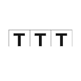 EW82733 アルファベットステッカー 30×30 「T」 白 3枚入