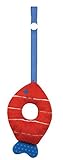 Stephan Baby Soft Plush Fishy Teether Toy with Stroller Clip, Red and White [並行輸入品]