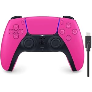 【純正品】DualSense ワイヤレスコントローラー ノヴァ ピンク(CFI-ZCT1J03) 【Amazon.co.jp限定】 PS5用コントローラー充電ケーブル3m