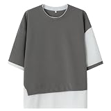 [FLYSKY] 夏服 メンズ 半袖tシャツ メンズ ビッグt 無地 大きい おおきい サイズ 軽い 柔らかい シルエット おしゃれ ファッション