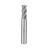 uxcell ストレートフラットノーズエンドミルカッター CNCルータービット 4フルート 9mm x 19mm シャンク10mm