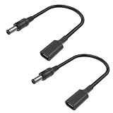 Varbmt 5.5mm*2.1mm USB-C DC 電源PD充電ケーブル 15W(5V-3A) 急速充電 USB Type C PD to DC 変換ケーブル 長さ30cm 急速充電 多重保護 耐熱耐寒 耐摩耗 プリンター、DVR、ワイヤレス防犯カメラ、ソーラーパネル、ミニー扇風機、LEDストライプ、カメラ、携帯電話、タブレット、スピーカー、レコーダー、MP3などに対応 二本セット