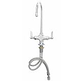 T&S Brass B-0300-CR Double Pantry Faucet, Single Hole Base, Rigid Gooseneck, Stream Regulator by T&S