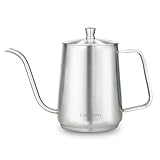 Easyworkz グースネック ケトル 900 ml ステンレス鋼 コーヒー ポット ハンド ドリップ ティー ポット IH対応 シルバー