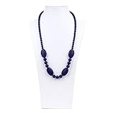 Bumkins Nixi Ellisse Silicone Teething Necklace, Navy (Discontinued by Manufacturer) [並行輸入品]