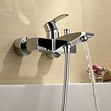 LightInTheBox Sprinkle Contemporaryセラミックバルブ2つ穴シングルハンドルクローム仕上げシングルハンドル壁マウントソリッド真鍮Widespread Bathtub F