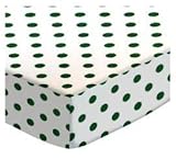 SheetWorld Fitted Cradle Sheet - Hunter Green Polka Dots - Made In USA by sheetworld