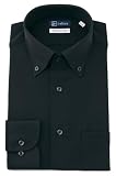 i-shirt 完全ノーアイロン ストレッチ 超速乾 長袖 アイシャツ ワイシャツ メンズ カラー 濃色 ブラック ボタンダウン スリムフィット M15120005909 L84