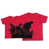 日本製 半袖Tシャツ ゴジラ｜OJICO コラボTシャツ『オールスター』 12A ユニセックス キッズ レディース メンズ レッド 【Official】