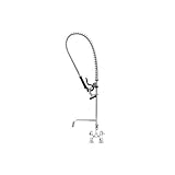 T&S Brass 5PR-4D12 Pre-Rinse Deck Mount Base with 4-Inch Centers, 6-Inch Wall Bracket and 12-Inch Ad