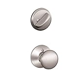 Schlage f59 Ply 626プリマス内部ノブとデッドボルト、つや消しクローム(内部半分のみ)