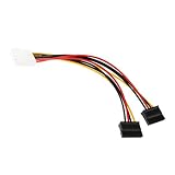 【ノーブランド 品】ABSプラスチック製　4ピン　コンピュータ　電源　→SATA　電源　アダプタ　ケーブル