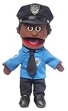 14 Policeman, Black Male, Hand Puppet by Silly Puppets