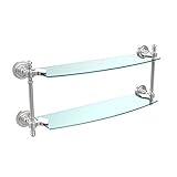 Allied Brass RD-34/18-BKM 18' x 5' Double Glass Shelf Polished Chrome [並行輸入品]