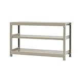 スチールラックのキタジマ 軽中量棚150kg 単体 幅120×奥行45 アイボリー 150kg/段 (高さ180cm/4段)