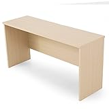 LOWYA （ロウヤ） デスク 机 パソコンデスク オフィスデスク コードスリット付き 全面化粧板 シンプル 幅140cm 奥行45cm スリムタイプ ライトナチュラル