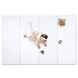 (ケラッタ) プレイマット 折りたたみ 赤ちゃん 1級防音 防水 厚手 床暖房対応 (200×140cm, ホワイト)