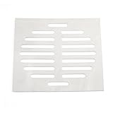 uxcell 目皿 排水口用 シルバートーン 正方形 床排水管 排水器 ストレーナー シンク カバー