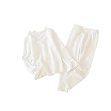 Pojour ベビー服 女の子可愛い上下セット キッズトランペット袖 赤ちゃん無地パジャマ 丸首　シャツ+ロングパンツ 長袖 春秋 ルームウェア 出産祝い