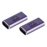 WYMECT usb c 変換アダプタ usb4.0 cタイプ 変換プラグ タイプc l 変換 40Gbps高速転送 PD240W 5A急速充電 8K@60Hz映像出力 type-c l字 Thunderbolt 3 Mac Book Pro Switch NexusなどのType C機器に対応 (240Wメスメス一番2個)