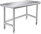 オールステンレス作業台 耐荷重約100kg 業務用 調理台 ステンレス調理台 業務用キッチン 調理作業台 厨房作業台 作業テーブル 業務用作業台 (幅60x奥行40x高さ80cm)