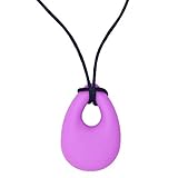 シリコンベビーTeether幼児用ドロップリングTeethingネックレスペンダント新生児Molars Tooth Chewable Teething Toy Chilie パープル Amzclili