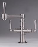 Jaclo 1027-B-PSS Articulated Single Swivel Spout Faucet with Black Ceramic Lever, Polished Stainless
