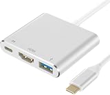 USB C to HDMIアダプター JZVデジタルAVマルチポートアダプター USB 3.1 Type Cアダ プターハブ HDMI-4K HDMI出力 USB 3.0ポート USB-C充電ポート MacBook Pro MacBook Air 2020に対応(シルバー）