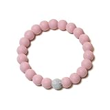 Mama & Little Linda Silicone Teething bracelet for Moms in Rose Quartz - Teething Beads and Baby Tee