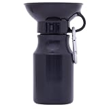 PET SELECT ペットセレクト ペット用水筒 AUTO PET MUG オートペットマグ 440ml 給水ボトル 皿 一体型 ウォーターボトル 犬 散歩 節水 お散歩グッズ おでかけ アウトドア レジャー ランニング ドッグラン ペット用品 ペットグッズ 犬用品 猫グッズ (ブラック)