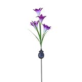 QIN LED 造花 ソーラー イルミネーションライト 夜もお庭を彩ります 庭園灯 インテリア飾り　祝日装飾 パープル