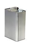Vestil JUG-S-1 Tin-plated Steel Rectangular Jug with Metallic Cap 4-1/8 Length x 6-19/32 Width x 10-
