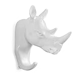TOOGOO ( R )動物Ornamentalフッククリエイティブ1個Hanging Head帽子、ホワイトDeer Head Rhinoceros head - 5 * 12.3 * 10.7cm