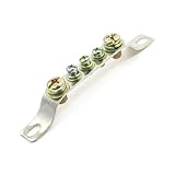 uxcell ターミナルブロック　アースターミナルブロック　アース端子台　コッパー　メタル　シルバートーン　 11 x 1.5 x 1.5cm　40g　1個