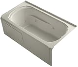 KOHLER K-1109-HR-G9 Portrait 60-Inch x 32-Inch Alcove Whirlpool with Heater, Sandbar [並行輸入品]