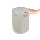 VECELO ゴミ箱 自動ゴミ箱 電池式 ふた付き 感応式自動開閉 静音 スリム 非接触式 防水 衛生的 防臭 レジ袋を隠す お手入れ簡単 洗面所 トイレ オフィス ミルキーホワイト