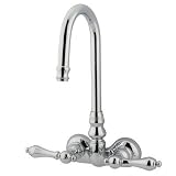 Elements of Design DT0721AL Hot Springs Wall Mount Clawfoot Tub Filler, 4-3/4' in Spout Reach, Polis