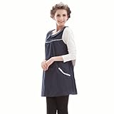 電磁波防止ワンピース 　電磁波を前後左右から99.9％カット　真珠繊維配合　金属アレルギーの方対応　ネイビーブルー　XLサイズ　　電磁波防止　マタニティ　妊婦　マタニティウェア　妊婦服