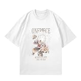 ワンピース ギア5 ルフィ Tシャツ 半袖 太陽神 ニカ 形態 悪魔の実 覚醒 アニメ プリント 綿 スポーツ 夏服 柔らかい 衣装 カジュアル シンプル おしゃれ 誕生日 プレゼント (ホワイト,M)