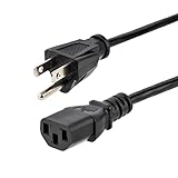 StarTech 1フィート標準的なコンピュータの電源コード（C13へnema5-15p） - パソコンまたはモニタ18 AWG交換AC電源ケーブル - 125V @ 10A（pxt1011） 1フィート 黒