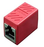 【Amazon限定】LANケーブル用中継コネクタ コンパクト ギガビット RJ45 延長 Cat7 Cat6 Cat5eコネクタ プラグ 8P8C メス-メス (1個, レッド)