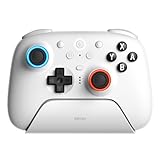 8BitDo Ultimate 2 Bluetooth コントローラー Switch/Switch 2 & Windows PC 用、TMR ジョイスティック付き Switch Pro コントローラー、切り替え可能なホール効果/触覚トリガー、振動とモーションコントロール、RGB ファイヤーリング（White）